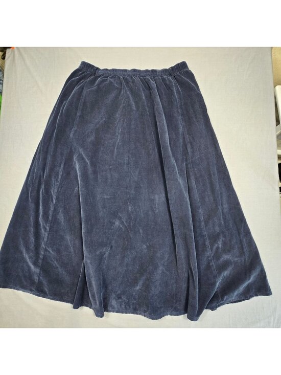 Eddie Bauer Dresses & Skirts - Vintage Eddie Bauer 18/20 Elastic Waist Maxi Skirt Navy Blue Corduroy Cottage